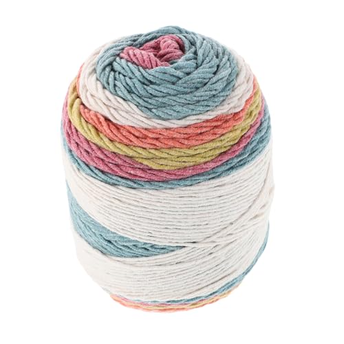 Veemoon 1 Rolle Baumwollgarn für Handarbeiten Regenbogenfarbenes Weiches Garn für Diy Projekte zum Stricken von Schals Decken und Taschen für Anfänger und Kreative von Veemoon