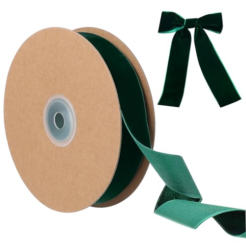 Veemoon 1 Rolle Beflockungsband Beflockt Stoff Plüschband Hochzeit Band Zum Verpacken Textilband Bänder Für Dunkles Band Dekorativ Dekoration Haarpackband Schleife Nähen Wickeln Green von Veemoon