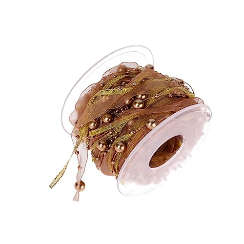 Veemoon 1 Rolle Blumenstraußbänder für Paket weihnachtsbaumdeko tannenbaum dekoration weihnachtbaumsdeko partydekoration wickeln Hochzeit Geschenkband Piyester-Gurtbänder für Partys Golden von Veemoon