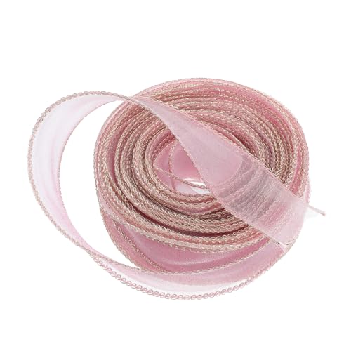 Veemoon 1 Rolle Breites Transparentes Chiffonband mit Goldener für Geschenkverpackungen Hochzeiten Diy Haaraccessoires Yards Rauchrosé für Kreative Bastelprojekte und Festliche von Veemoon