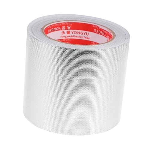 Veemoon 1 Rolle Folienband wasserdichtes klebeband dichtungsbänder schrumpfen Foliendichtband Abdichtband aus Aluminiumfolie Klebeband aus Glasfaser-Aluminiumfolie Glasfasergewebe Silver von Veemoon