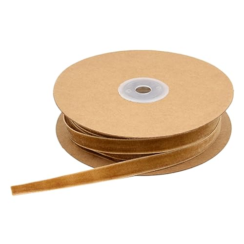 Veemoon 1 Rolle Geschenkbänder ein Verpackungsband Basteln Band zum Verpacken Nähen Bänder für Handwerk Samtband Schleife benutzerdefiniertes Band dünn Geschenkverpackungsband Coffee von Veemoon