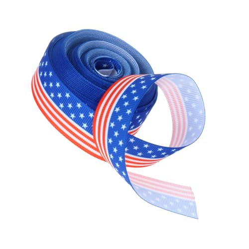 Veemoon 1 Rolle Geschenkband geschenkverpackung girlanden Schleife geländer blumenkörbe Seide grünes Band Gold Druckband zum Unabhängigkeitstag Banddruck zum Unabhängigkeitstag Polyester von Veemoon
