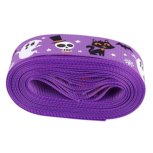 Veemoon 1 Rolle Halloween-Dekorationsband geschenkband halloween Dekorative Schleifen für Halloween Geschenkband Basteln seidig Blumenwickband Geschenkbänder Polyester Violett von Veemoon