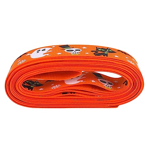 Veemoon 1 Rolle Halloween-Dekorationsband geschenkband halloween party sachen verpackung Partyzubehör Orange Schleifen aus Satinbändern Blumenwickband Geschenkbänder Polyester von Veemoon