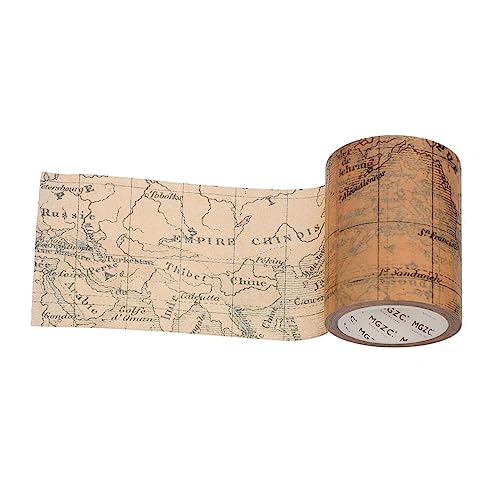 Veemoon 1 Rolle Handbuch und Klebeband weltkarte scheckheft verpackungen für wohnungsdeko partydekoration Papier aufkleber Washi-Tape-Masse ästhetisches Washi-Tape Bastelband von Veemoon