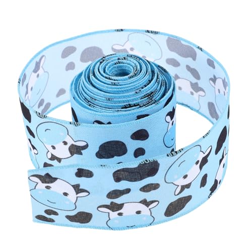 Veemoon 1 Rolle Kuhmuster Geschenkband Yards Polyester Dekorationsband für Diy Projekte Geschenkverpackung und Festdekoration Langlebig und Farbecht von Veemoon