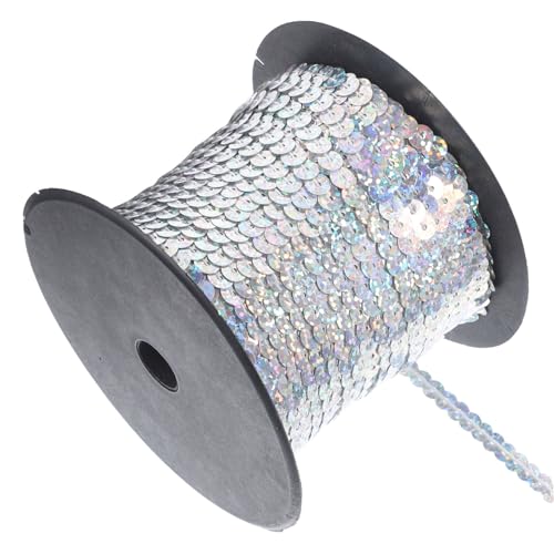 Veemoon 1 Rolle Nagelkunstaufkleber Gel-nagel-kit Paillettengarn Stifte Quasten Zum Basteln Builder-gel Trimmen Nähen Strass-spitze Roter Paillettenbesatz Kleidung Spitzenbesatz Pvc Silver von Veemoon