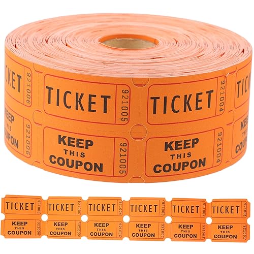 Veemoon 1 Rolle Raffle Tickets Rolle mit Tickets für Events Karneval Freizeitparks und Einfach zu Verwenden Reißfestes Papiermaterial von Veemoon