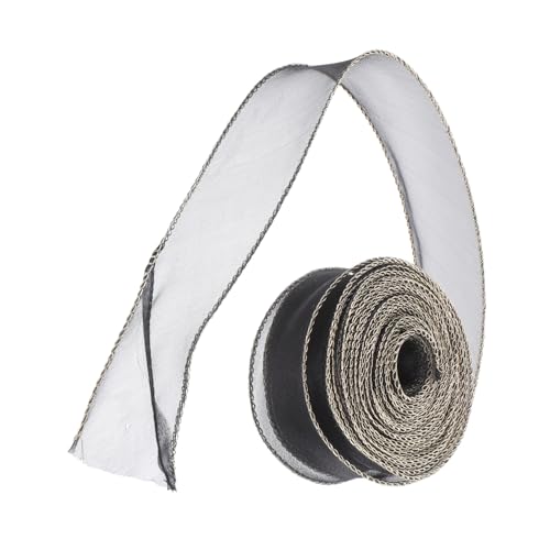 Veemoon 1 Rolle Schwarzes Organza Ribbon mit Goldener Yards für Hochzeitsdekoration Geschenkverpackungen Blumensträuße und Diy Projekte Elegantes Wellenmuster für Kreative Bastelarbeiten Veemoon 1 Rolle Schwarzes Organza Ribbon mit Goldener Yards für Hochzeitsdekoration Geschenkverpackungen Blumensträuße und Diy Projekte Elegantes Wellenmuster für Kreative Bastelarbeiten von Veemoon