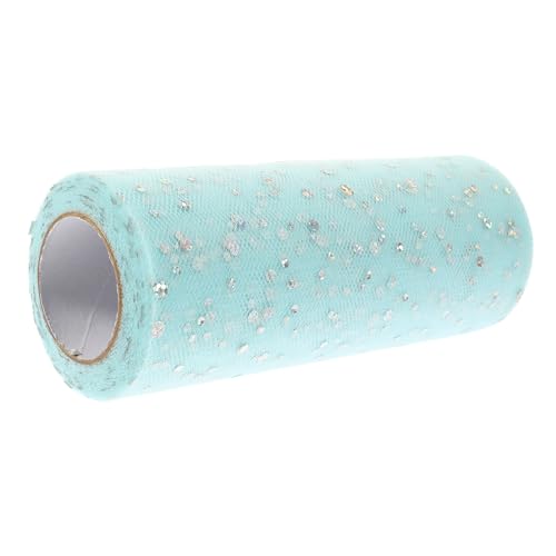 Veemoon 1 Rolle Tüllrolle Mit Pailletten Blau Nähen Bunt Basteln Dekoratives Wickelband Farbiger Tüllstoff Glitzerndes Tüllband Kreativer Tüll Exquisiter Tüllstoff Netztüllband Polyester von Veemoon