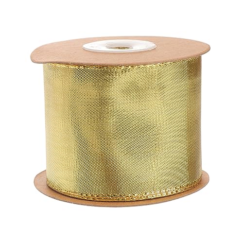 Veemoon 1 Rolle Urlaubsgeschenkverpackung Naturband zum Einwickeln Band zum Verpacken festliches Band Wickelband metallische Linie Golden von Veemoon