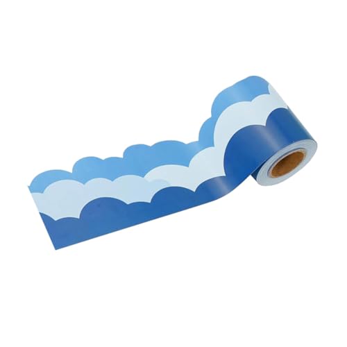 Veemoon 1 Rolle Wolkenrandaufkleber Klassenzimmer -sky -streifen Himmelsrandverkleidung Schulzeitung Grenzen Randpapier Für Das Klassenzimmer Blue Aufkleber Aus Beschichtetem Papier von Veemoon