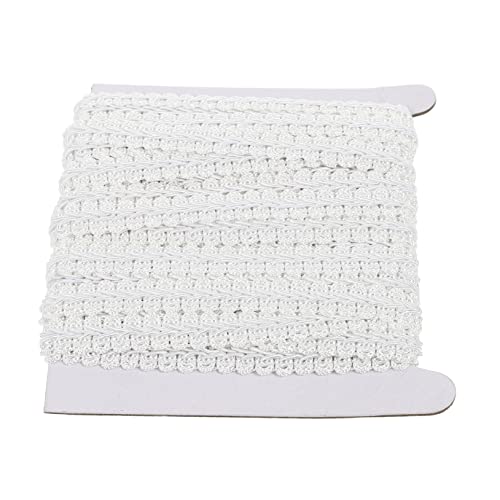 Veemoon 1 Rolle wellige Spitze Randvorhänge Gimpengeflecht für DIY Stoffkante geflochten Kanten wohnungseinrichtung home decoration Volantband geflecht trimmen selber machen Polyester Weiß von Veemoon