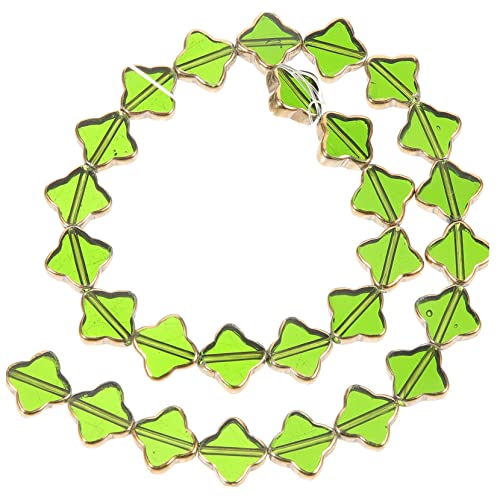 Veemoon 1 Saite Goldrand Kleeblatt Anhänger für DIY Armbänder und Dekorative Kristallperlen für Schmuckherstellung und Kreative Bastelprojekte von Veemoon