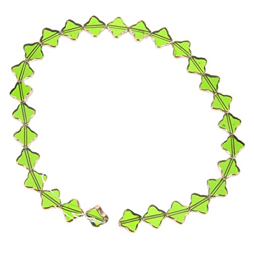 Veemoon 1 Saite Goldrand Vierblättriges Kleeblatt Anhänger für DIY Armbänder und Dekorative Kristallperlen für Schmuckherstellung Vielseitige Bastelperlen von Veemoon