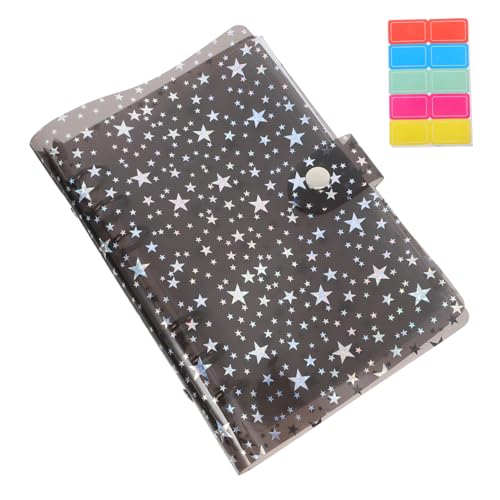 Veemoon 1 Satz Budget Live -Tasche Loseblattordner persönlicher Planerordner Budgetplaner Notizblock Geld-Budget-Ringbuch Kassenbuch zum Sparen Geldsparmappe mit Hüllen PVC Schwarz von Veemoon