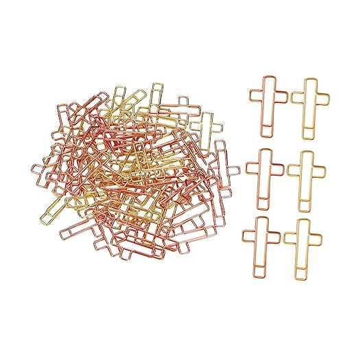 Veemoon 1 Satz Büroklammern Kreuzform Dekorative Paperclips Für Journaling Bibelstudium Und Dokumentenmarkierung Und Roségold 40 Stück von Veemoon