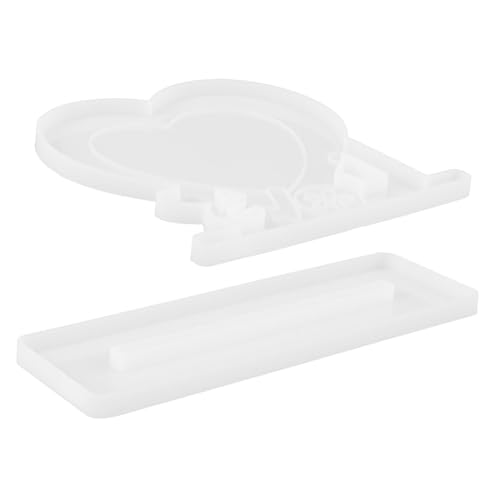Veemoon 1 Satz DIY Herzform Silikonbilderrahmen Gießform Set Kreative Fotohalter für DIY Projekte Wiederverwendbar Flexibel und Einfach zu Reinigen Kompatibel mit Harzen und Farben von Veemoon