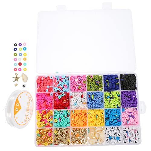 Veemoon 1 Satz DIY Polymer Clay Perlen Bunte Flache Loose Beads für Schmuckherstellung Bastelbedarf Armbänder und Kreative Projekte von Veemoon