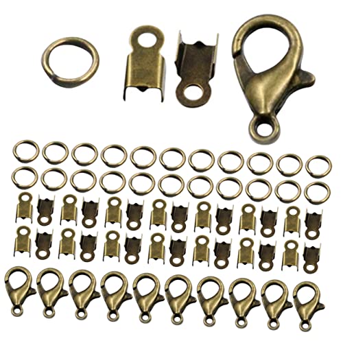Veemoon 1 Satz DIY zubehör Bausatz Ende Karabinerverschlüsse Crimpen Klaue Schmuckzubehör Kettenverschlüsse Schmuckreparatur Schmuckdraht Schmuck Making Kit Kordelendkappen umklappen Eisen von Veemoon