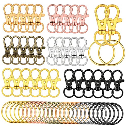 Veemoon 1 Satz Farbige Dreh Clips Legierung Teile Schlüsselring Lobster Clips für DIY Zubehör für Armbänder Schlüsselanhänger und Mehr von Veemoon