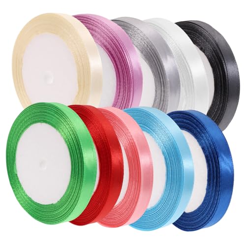 Veemoon 1 Satz Geschenkwickelbänder Mit Geschenkverpackung Hochzeit Weiß Wickelband Gold Pastell Band Blumenstrauß Bänder Für Blumensträuße Blumenband Polyester 10 Rollen von Veemoon