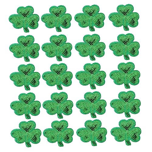 Veemoon 1 Satz Patrick's Day Aufnäher Glitzernde Kleeblatt Patches für Kreative Dekorationen Stark Haftend für Kostüme und Bastelprojekte von Veemoon