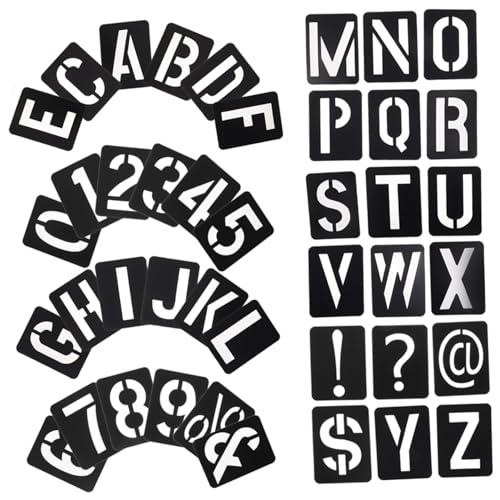 Veemoon 1 Satz Plastische Lineal -Vorlage schablonen für wandbemalung schriftschablone Alphabet wiederverwendbare Schablonen Vinyl Bastelplastik Schablonen für die Holzverbrennung pp Black von Veemoon