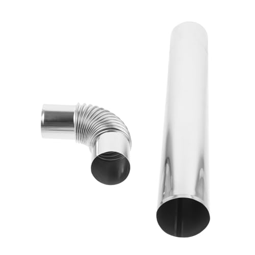 Veemoon 1 Satz Rauchrohr des Warmwasserbereiters entlüften edelstahlrohr edelstahrohr klempner pipe dunstabzug Schornsteinrohr aus Metall Holzofen Rohrbogen 60°- Rostfreier Stahl von Veemoon