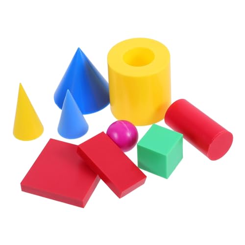 Veemoon 1 Satz Satz Geometrisches Modell Oberflächenlehrwerkzeuge Zylinderkegelunterrichtswerkzeuge geometrische Formen Silod Geometrische 3D-Körper Geometrie-Kit Plastik von Veemoon
