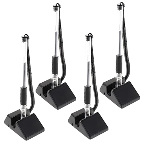 Veemoon 1 Satz Stift Taichung Stift Kette Mit Empfangsstiften Rezeption Tinte Kugelschreiber Desktop-stift Mit Ständer Anti-diebstahl-stift Mit Ständer Abs Black 4 Stück von Veemoon