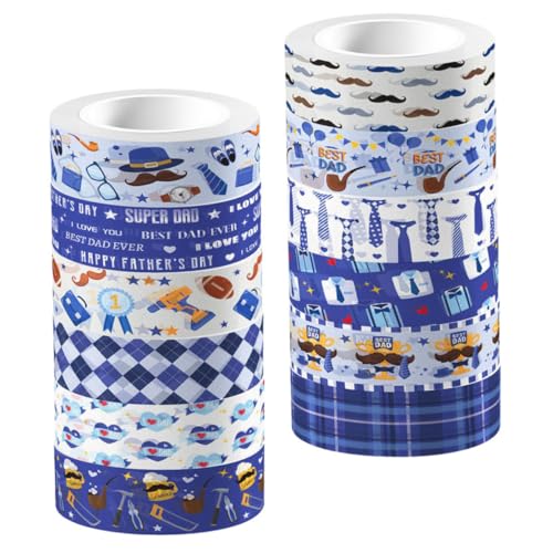 Veemoon 1 Satz Transparentes Rollband Regenbogen Vater Kunsthandwerk Basteln Papa Diy Klebeband Dekorative Klebebänder Selber Machen Druckband Aufkleber 12rollen von Veemoon