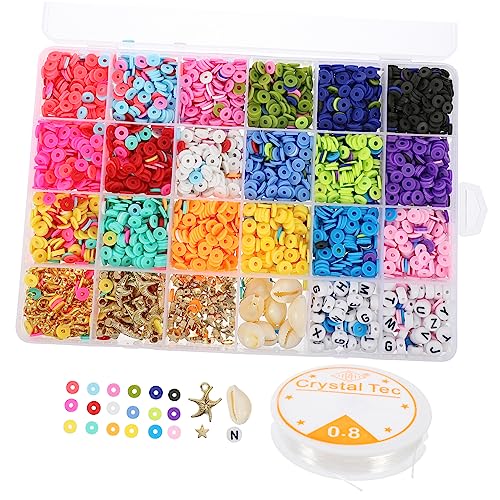 Veemoon 1 Satz Weiche Polymer Clay Perlen Bunte Spacer Beads für DIY Schmuckherstellung Bastelzubehör für Armbänder und Kreative Projekte von Veemoon