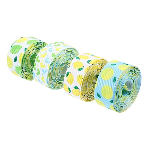 Veemoon 1 Satz Zitronen Liebe Band Dekoratives Geschenkband Für Diy Bastelprojekte Hochzeits Und Partybedarf Pro Rolle Elegantes Druckdesign Für Sommerdekorationen 4rollen von Veemoon