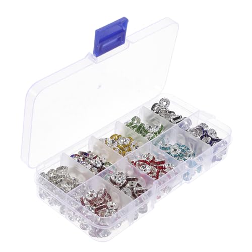 Veemoon 1 Schachtel Bunte DIY Schmuck Spacer Perlen Leichte Metallperlen mit Diamantoptik Geeignet für Armband und Halskettenherstellung für Bastelprojekte und Schmuckherstellung Veemoon 1 Schachtel Bunte DIY Schmuck Spacer Perlen Leichte Metallperlen mit Diamantoptik Geeignet für Armband und Halskettenherstellung für Bastelprojekte und Schmuckherstellung von Veemoon