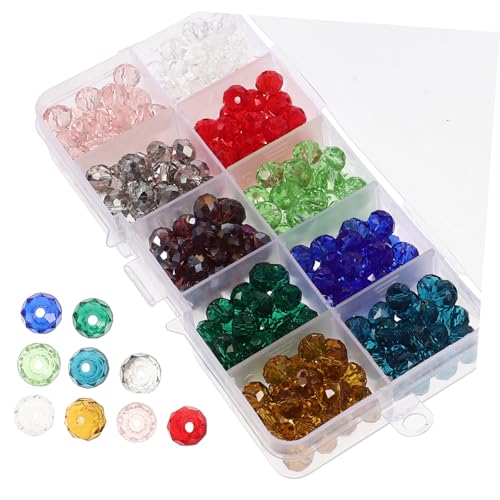 Veemoon 1 Schachtel Bunte Glasperlen Facettierte Rondelle Perlen für Schmuckherstellung DIY Basteln Armbänder Halsketten Zwischenperlen Auffädeln Zubehör Veemoon 1 Schachtel Bunte Glasperlen Facettierte Rondelle Perlen für Schmuckherstellung DIY Basteln Armbänder Halsketten Zwischenperlen Auffädeln Zubehör von Veemoon