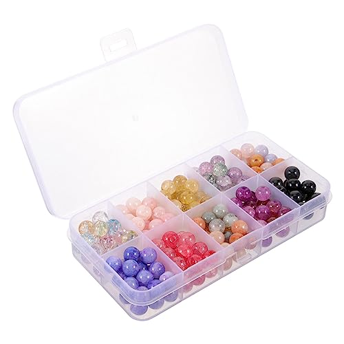 Veemoon 1 Schachtel Bunte Glasperlen Runde Schmuckperlen für DIY Armbänder und Ohrringe zum Basteln und Dekorieren Glasperlen für Kreativprojekte von Veemoon