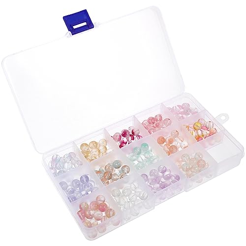 Veemoon 1 Schachtel Bunte Glasperlen Set für DIY Armbänder Handgefertigte Bastelperlen Langlebige Spacer Perlen für Schmuckherstellung und Kreative Projekte von Veemoon