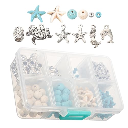 Veemoon 1 Schachtel DIY Ocean Schmuckset Bunte Bastelperlen für Armbänder und Ohrringe Langlebige und Legierungsperlen für Kreative Schmuckherstellung von Veemoon