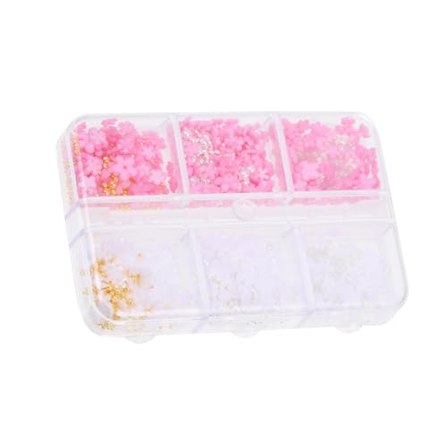 Veemoon 1 Schachtel Fächer Box mit Blumen Nagel Charms Nagel Zubehör für DIY Maniküre Dekoration aus Hochwertigem Resin für Kreative Nageldesigns und Partys von Veemoon