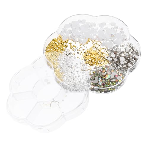 Veemoon 1 Schachtel Fächer Nagelkunst Perlen Nail Charms Maniküre Dekorationen für Damen DIY Nagelverzierung mit Eleganten Perlen Vielseitig für Alltag und Besondere Anlässe von Veemoon