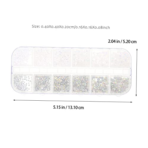Veemoon 1 Schachtel Fächer Nagelrhinestone Flachen Funkelnden Nail Diamonds in Weiß Ab und Nude Ab für DIY Nagelkunst Langlebig Einfach Anzuwenden für Natürliche und Künstliche Nägel von Veemoon
