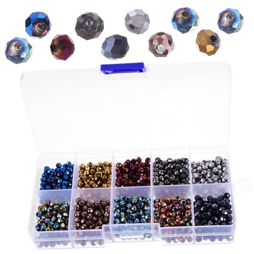 Veemoon 1 Schachtel Flache Radperlen Glasperlen für Schmuckherstellung Bastelperlen zum Auffädeln DIY Armband Halskette Spacer Beads Langlebig Glatt Vielseitig für Kreative Bastelprojekte von Veemoon