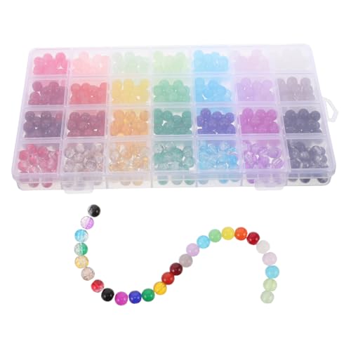 Veemoon 1 Schachtel Glasperlen Bunte Jelly Handgefertigte Schmuckperlen für DIY Armbänder Halsketten Bastelbedarf Kreative Schmuckherstellung von Veemoon