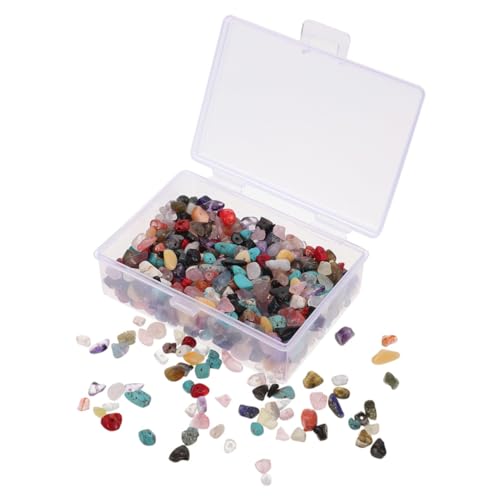 Veemoon 1 Schachtel Natürliche Unregelmäßige Lose Edelstein Chips Gemischte Trommelsteine für DIY Schmuck Kristallbaum Armband Halskette Bastelsteine Mineralien Dekoration von Veemoon