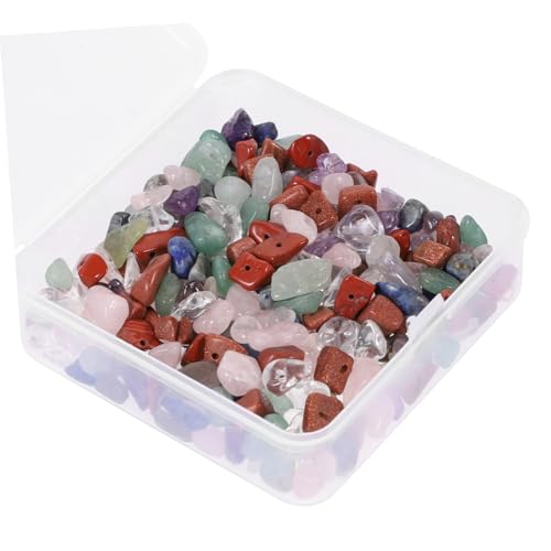 Veemoon 1 Schachtel Naturstein Perlen Unregelmäßige Bohrsteine für DIY Schmuckherstellung Basteln Armbänder Halsketten Kreative Loose Stone Beads für Geburtstag Party Dekoration von Veemoon