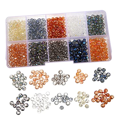 Veemoon 1 Schachtel Runde Glasperlen DIY Schmuckperlen zum Basteln Langlebige Leichte Glasperlen für Armbänder Halsketten und Haaraccessoires Geeignet für Kreative Schmuckherstellung von Veemoon