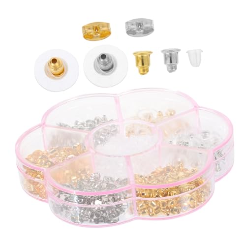 Veemoon 1 Schachtel Sichere Silikon Ohrstecker Verschlüsse für Damen und Herren Weiche Langlebige Ohrstopper Praktischen Aufbewahrungsbox für Schwere Ohrhänger und DIY Schmuck von Veemoon