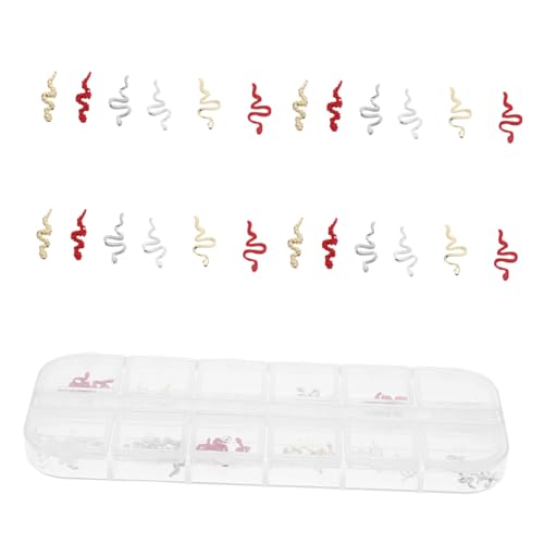 Veemoon 1 Schachtel Snake Nail Charms Manicure Schmuck Metall Rote Schlangenform Nail Art Deko für Frauen DIY Nagelverzierung mit Praktischem Fach Aufbewahrungsbox Veemoon 1 Schachtel Snake Nail Charms Manicure Schmuck Metall Rote Schlangenform Nail Art Deko für Frauen DIY Nagelverzierung mit Praktischem Fach Aufbewahrungsbox von Veemoon